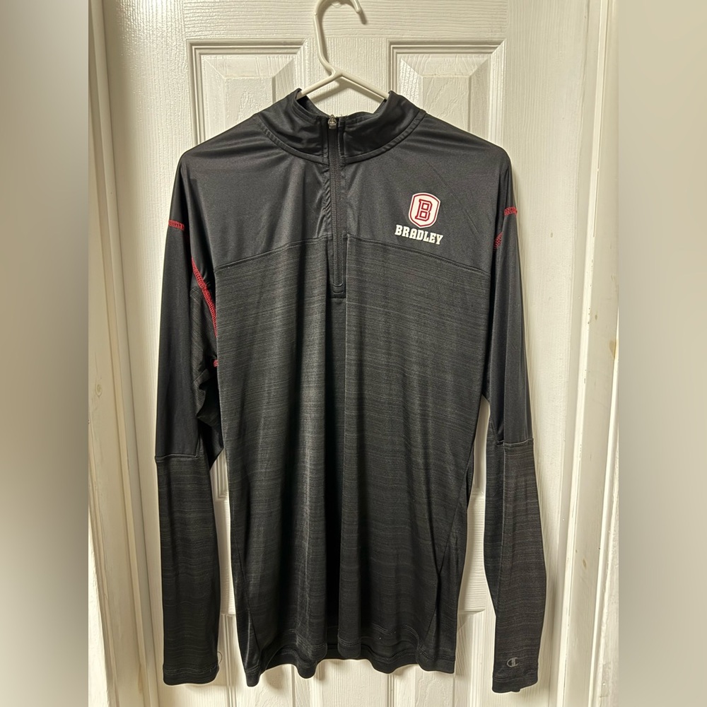 Champion Men's Black and Red Quarter-Zip Jacket